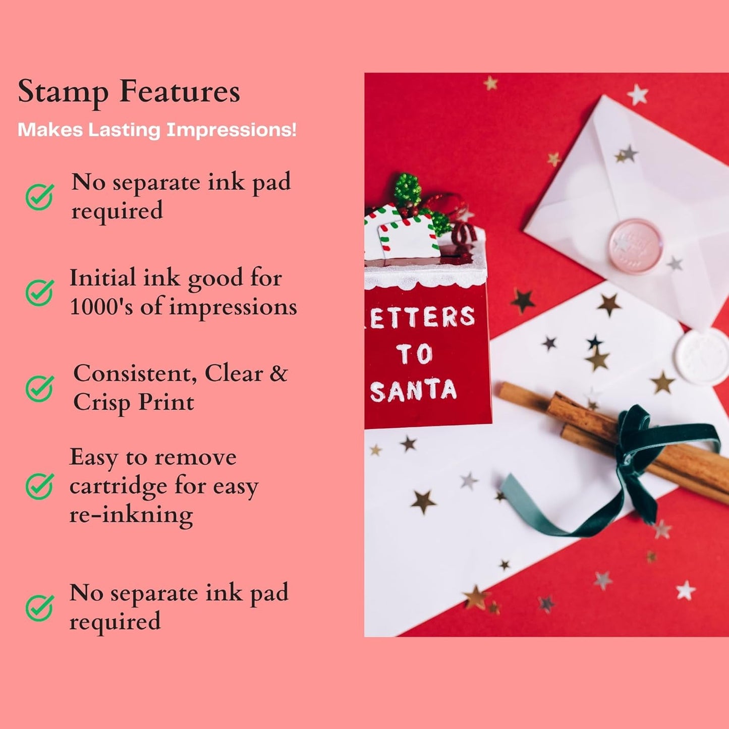 Festive Holiday Family Name & Return Address Personalized Stamp