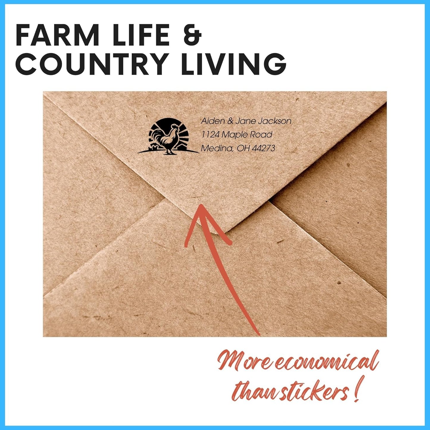 Farm Life and Country Living Return Address Stamp with Various Designs to Choose from (Tractor, Farm Animal, Chicken Barn)