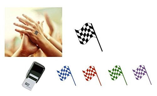 Chequerd Flag Hand Stamp - Suitable for Festivals, Parties, Clubs, Special Events, Bars etc.