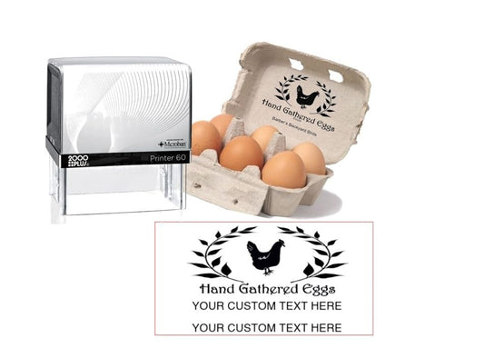 Hand Gathered Eggs Carton Personalized Stamp [Your Farm Name]