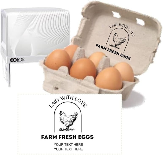 Laid with Love Egg Carton Personalized Stamp [Your Farm Name]