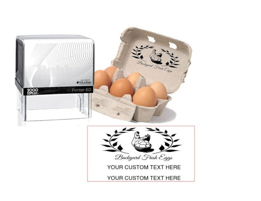 Bakyard Fresh Egg Carton Personalized Stamp [Your Farm Name]
