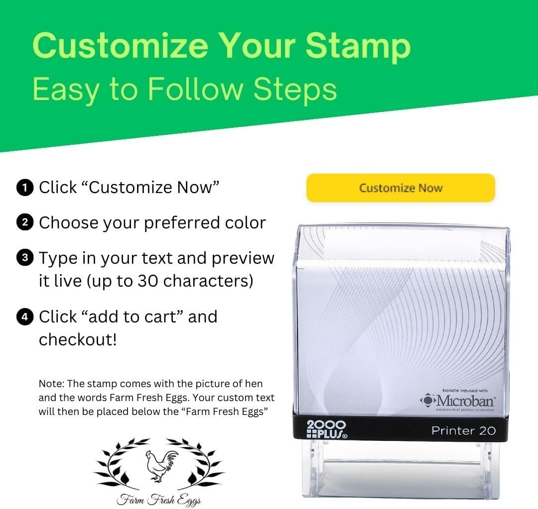 Farm Fresh Egg Carton Personalized Stamp [Your Farm Name]