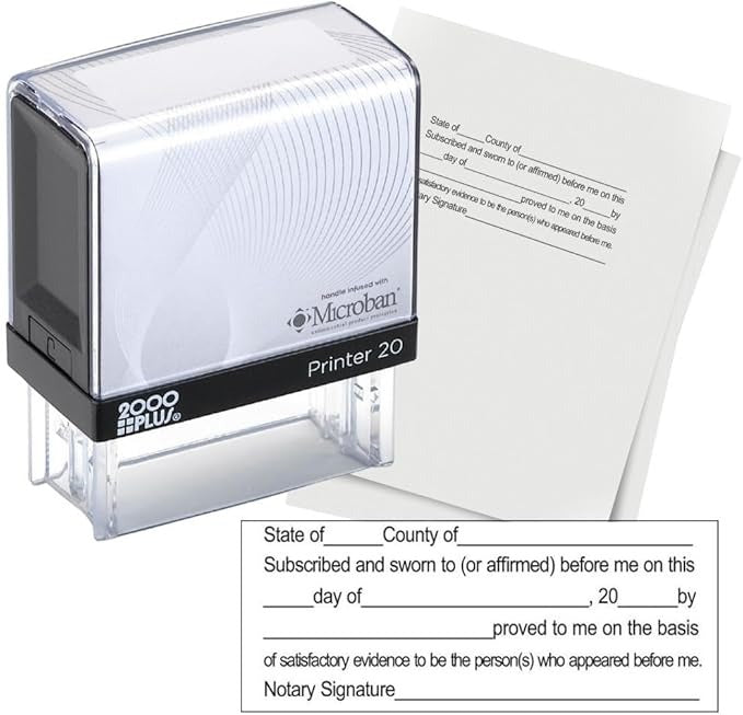 Professional Jurat Notary Stamps Self Inking Stamp for Sworn and Subscribed Notary Rubber Stamp