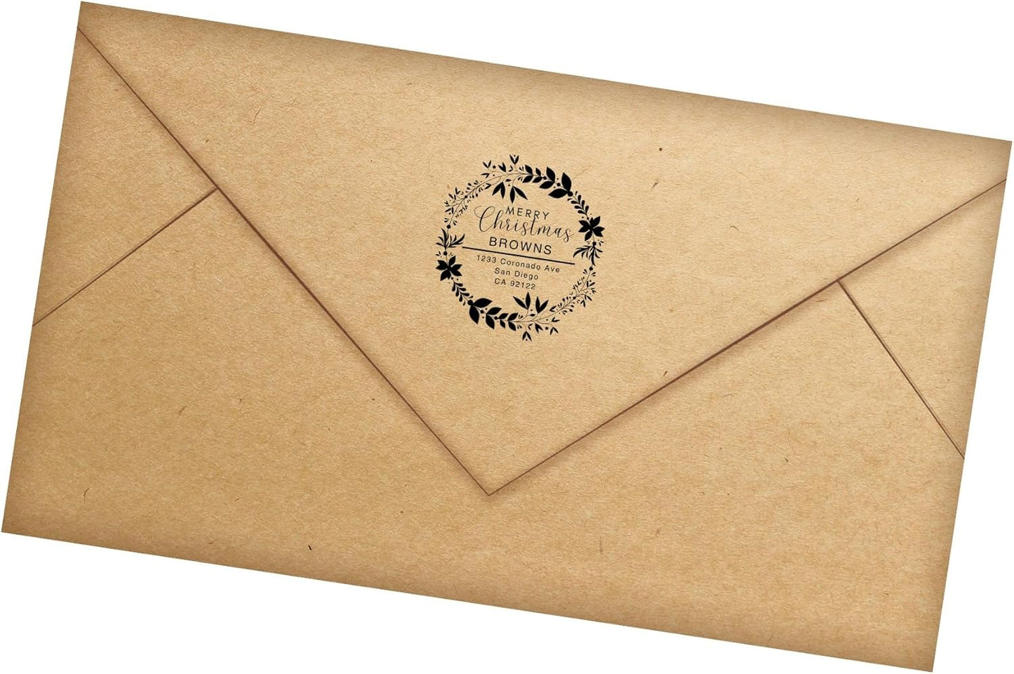 Festive Holiday Family Name & Return Address Personalized Stamp