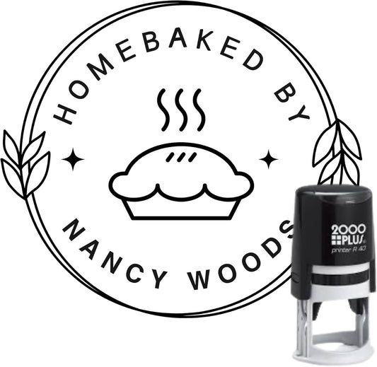 Home Baked by [Your Name] Personalized Stamp